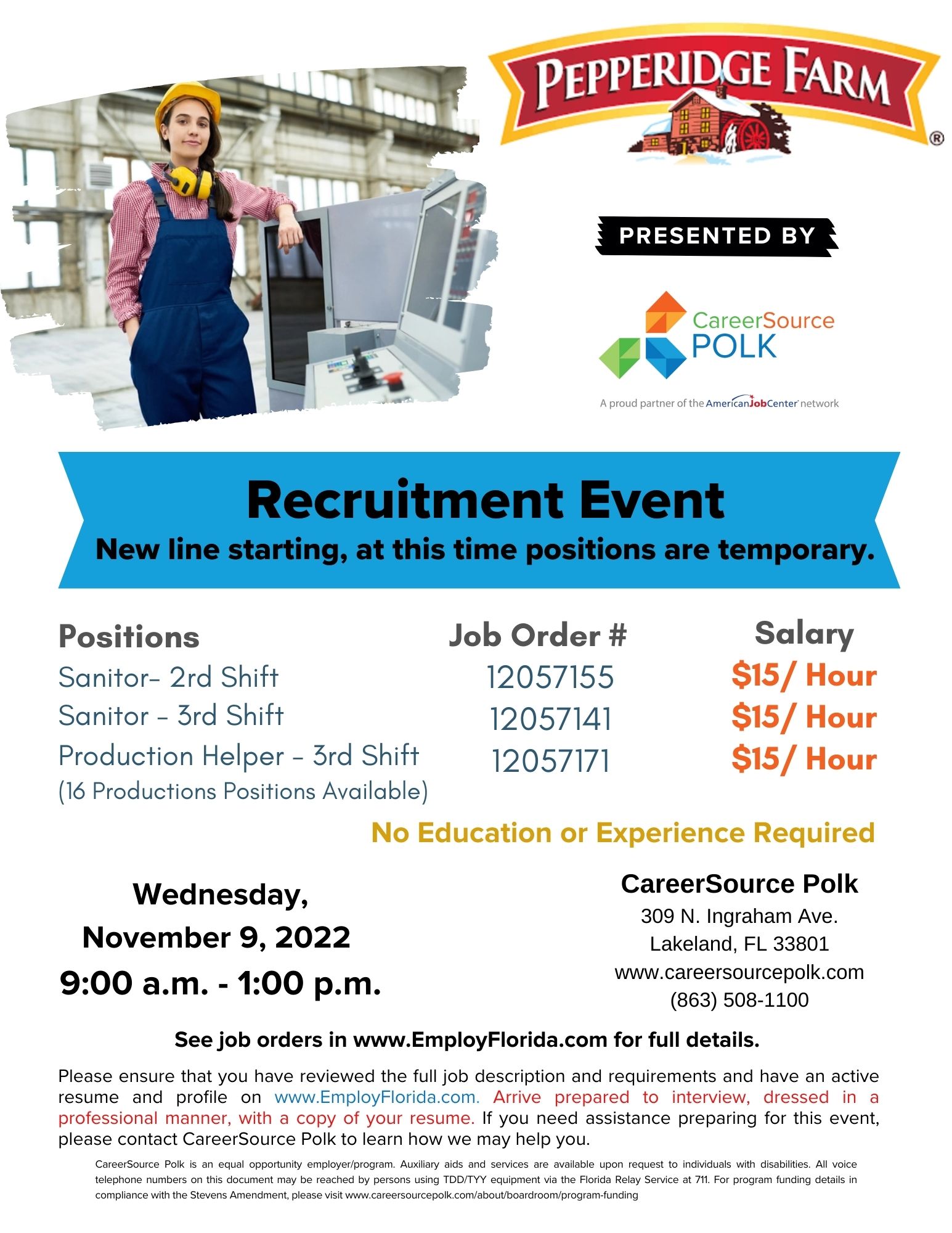 Hiring Event: Pepperidge Farm - CareerSource Polk